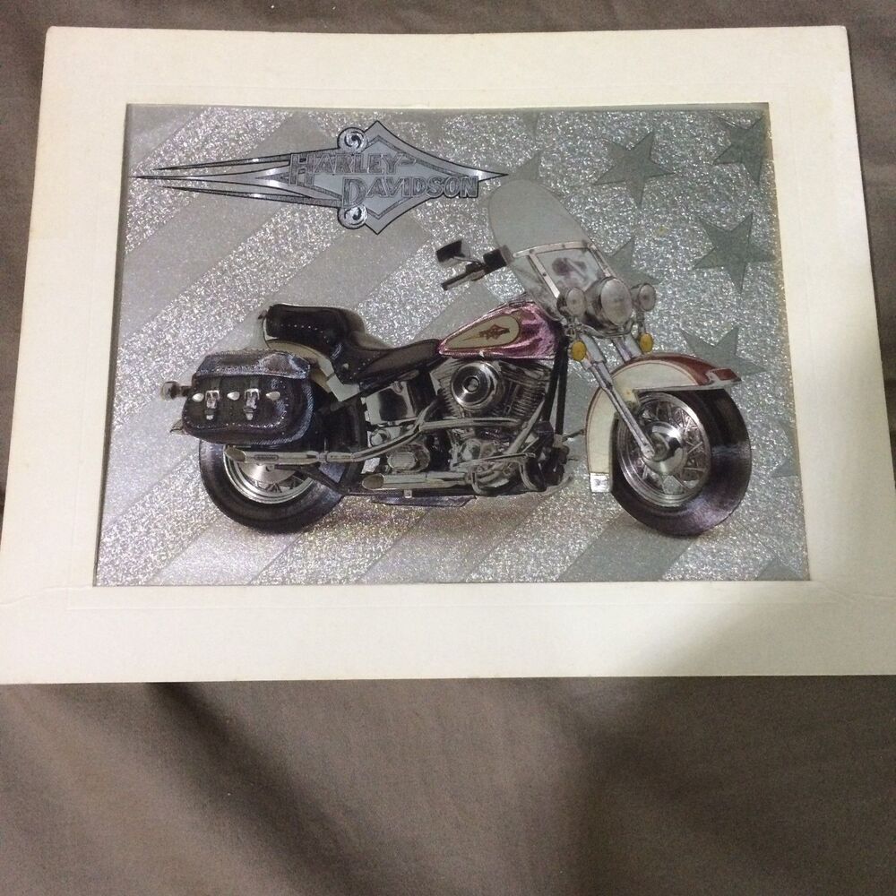 Vintage Harley Davidson Dufex Foil Art Print 1994 FJ Warren England 8x6
